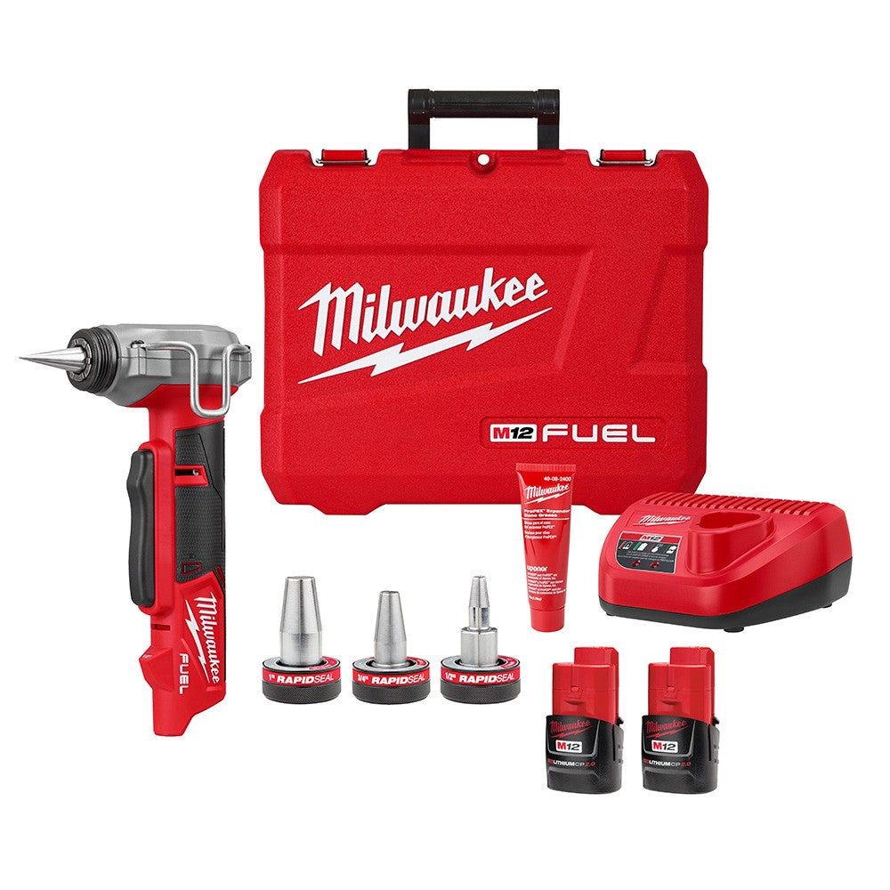 Milwaukee 2532-22 M12 Fuel ProPEX Expander Kit w/ 1/2 inch-1 inch Rapid Seal ProPEX Expander Heads