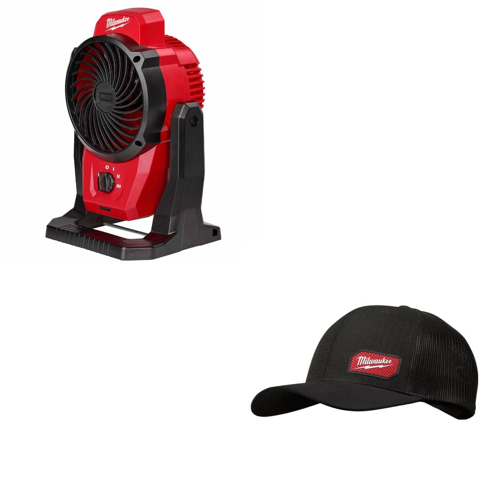 Milwaukee 0820-20 M12 Mounting Fan w/ FREE 505B GRIDIRON Snapback Trucker Hat