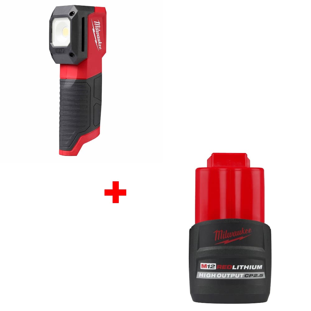 Milwaukee 2127-20 M12 Match Light w/ 48-11-2425 M12 CP2.5 Battery Pack