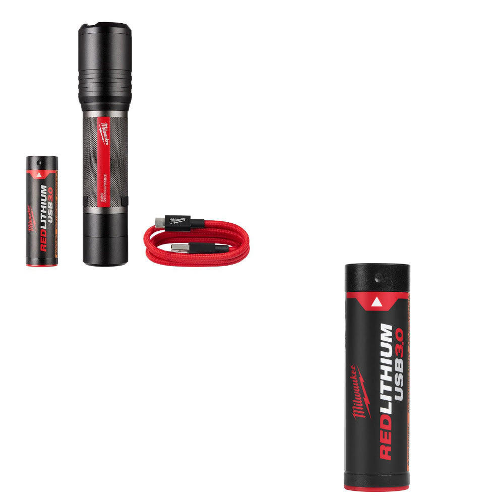 Milwaukee 2162-21 USB 2,000 Lumen Flashlight W/ FREE 48-11-2131 3.0AH Battery