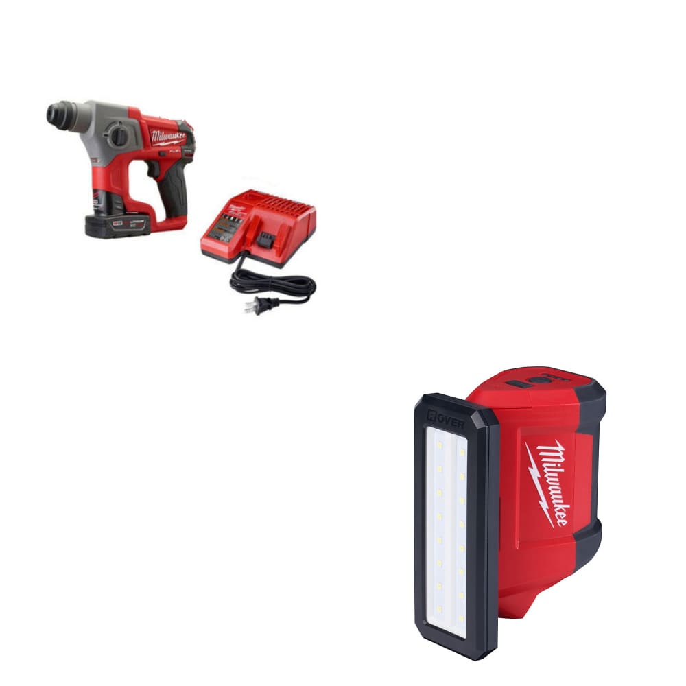 Milwaukee 2416-21XC M12 FUEL Rotary Hammer Kit w/ FREE 2367-20 M12 Flood Light