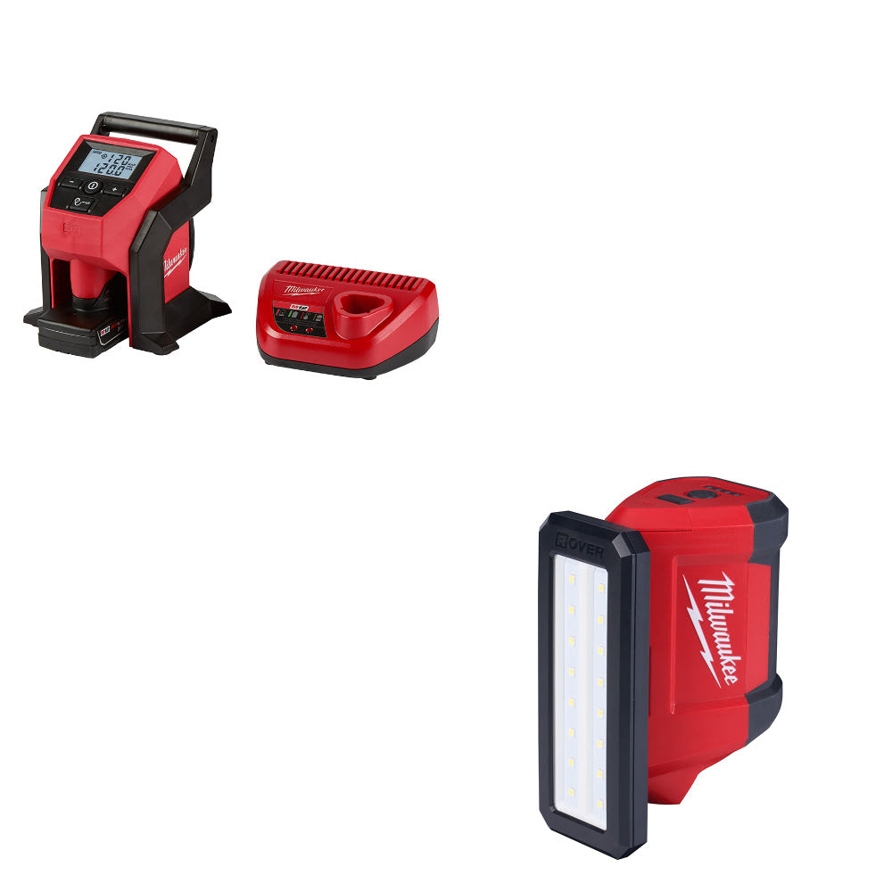 Milwaukee 2475-21XC M12 Compact Inflator Kit W/ FREE 2367-20 M12 Flood Light