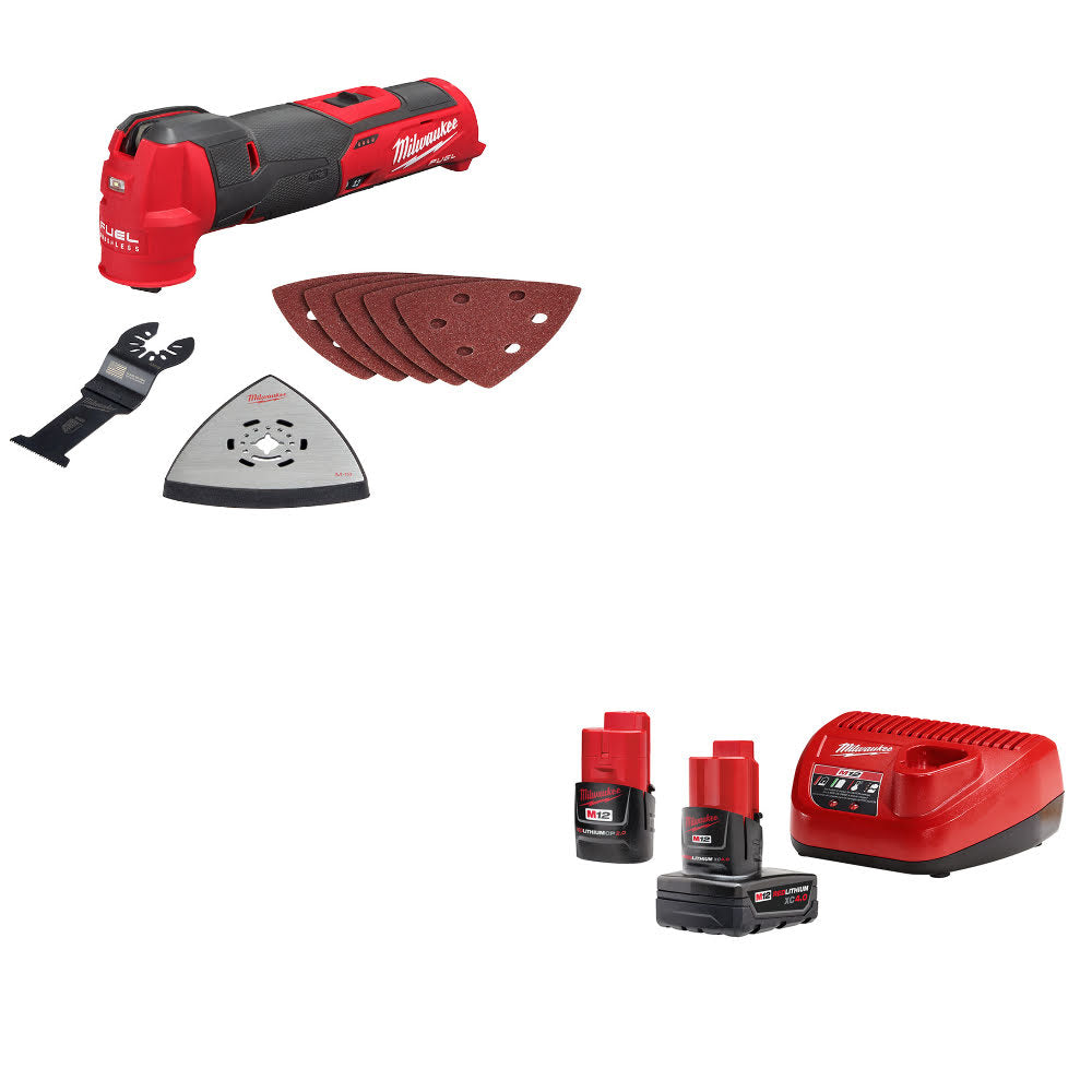 Milwaukee 2526-20 M12 FUEL Multi-Tool W/ FREE 48-59-2424 M12 12V Starter Kit