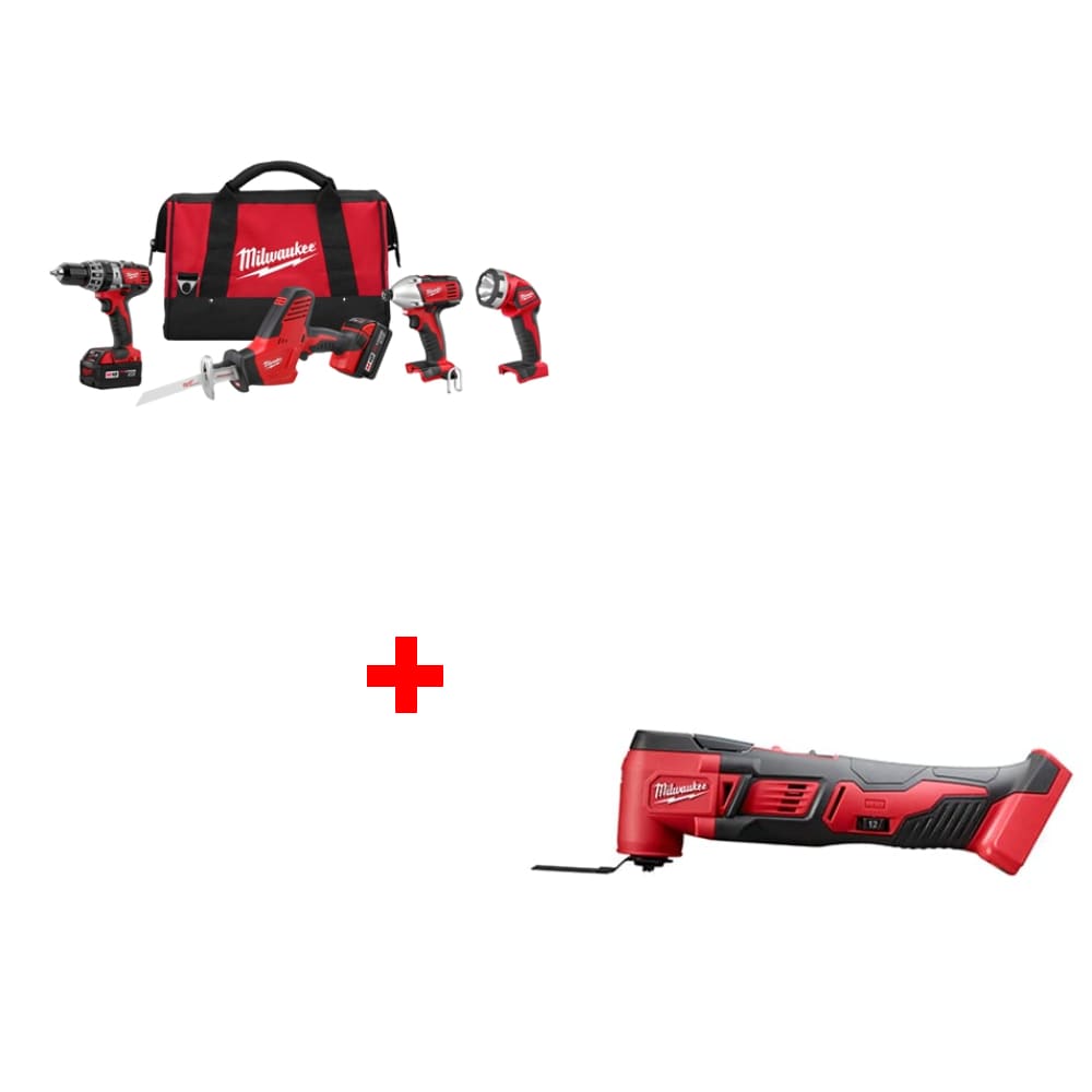 Milwaukee 2695-24 M18 4-Tool Combo Kit w/ FREE 2626-20 Multi-Tool Two Pack