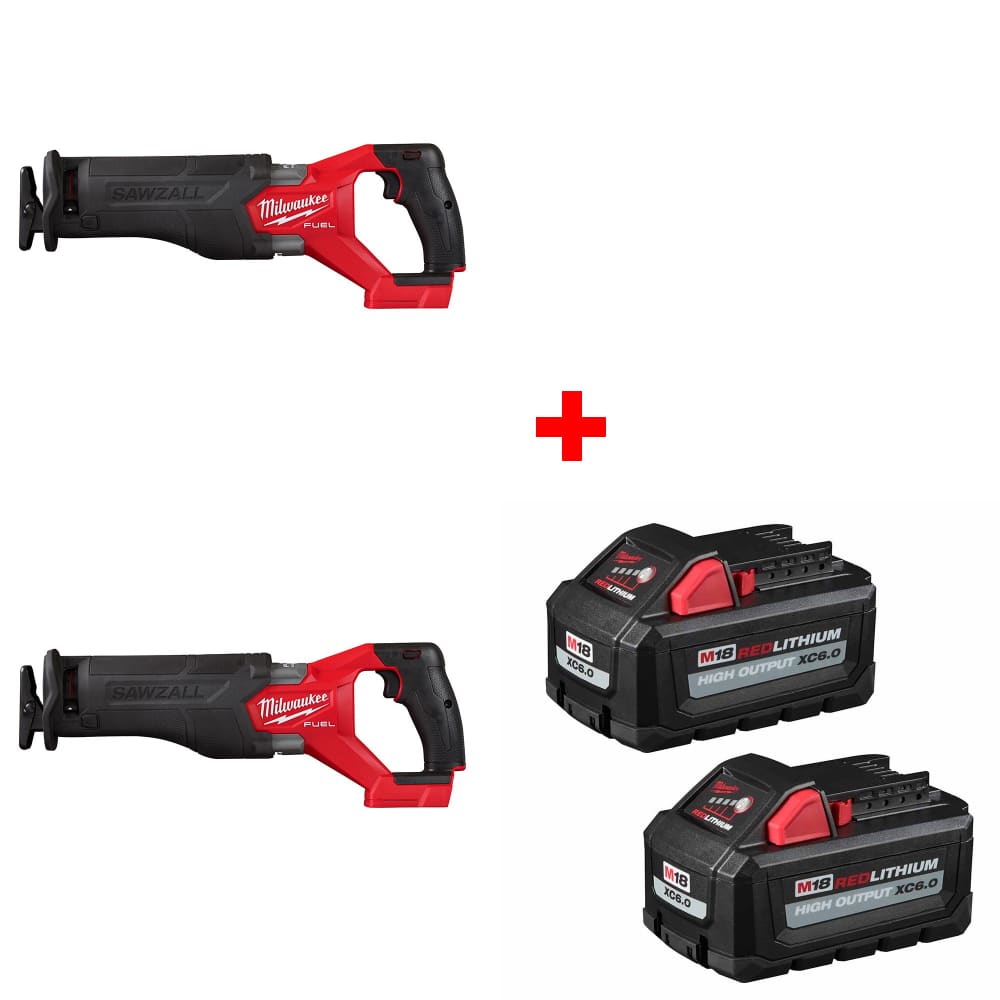 Milwaukee  2821-20 M18 FUEL Recip Saw, 2-Pack w/ 48-11-1862 M18 Battery 2Pk