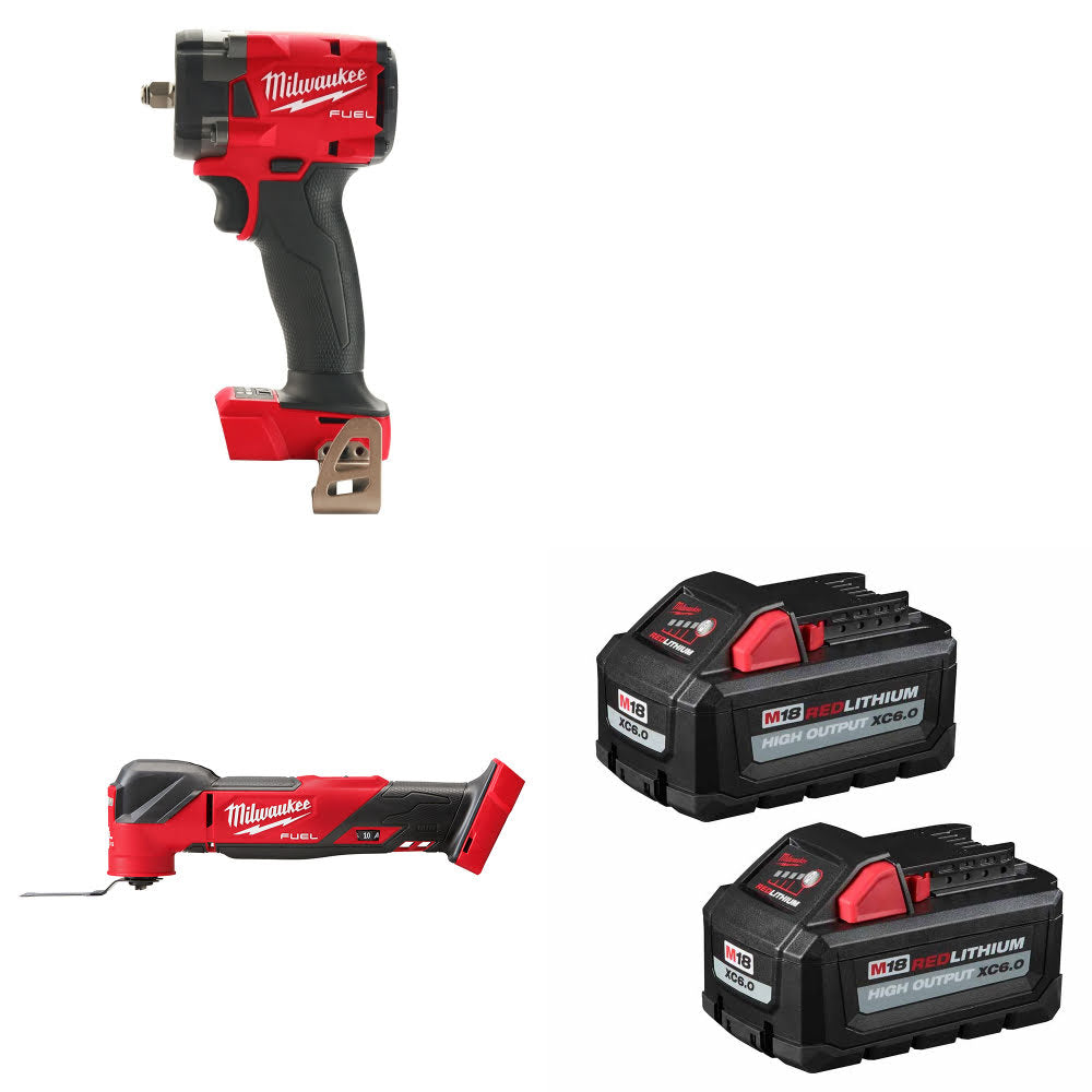 Milwaukee 2854-20 M18 Impact Wrench W/ 2836-20 M18 Multi-Tool & FREE Battery-2Pk