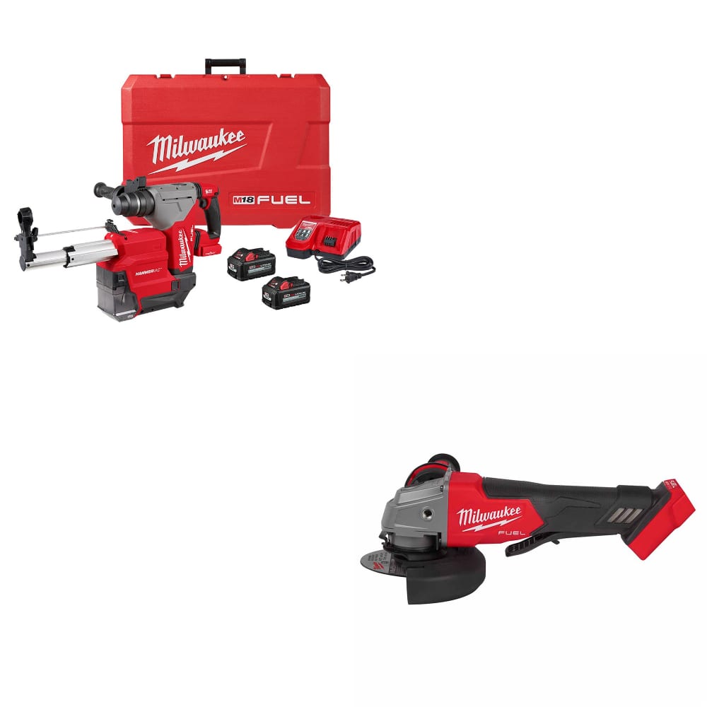 Milwaukee 2915-22DE M18 FUEL Rotary Hammer Kit w/ FREE 2880-20 M18 FUEL Grinder