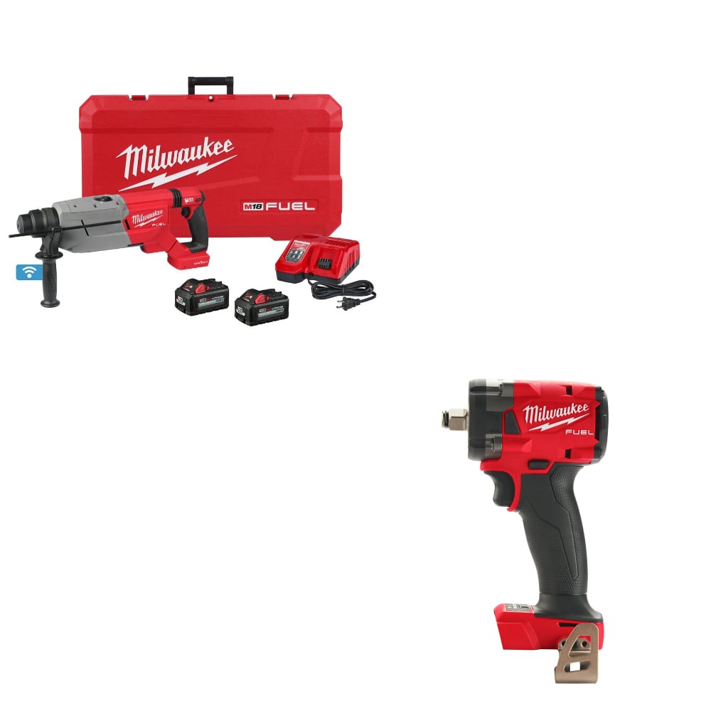 Milwaukee 2916-22 M18 FUEL Rotary Hammer Kit W/ FREE 2855-20 M18 Impact Wrench