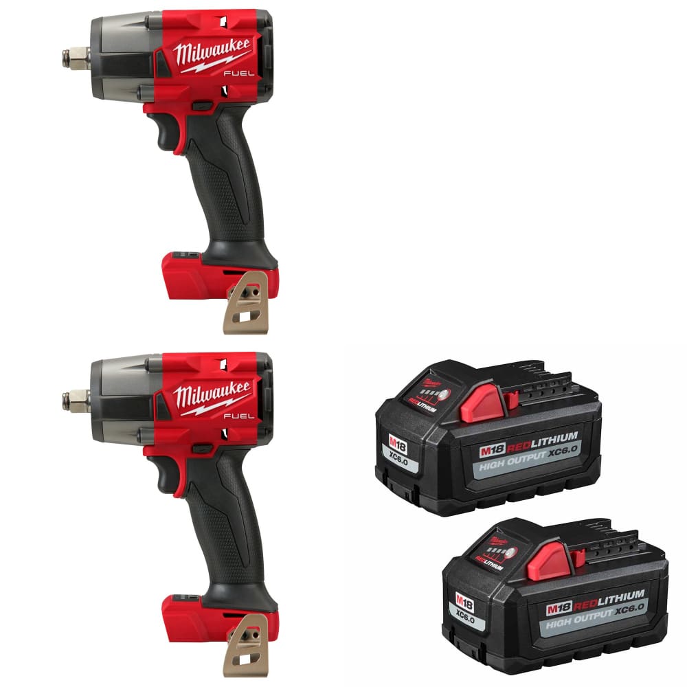 Milwaukee 2962-20 M18 FUEL Impact Wrench-2Pk W/ FREE 48-11-1862 M18 Battery-2Pk