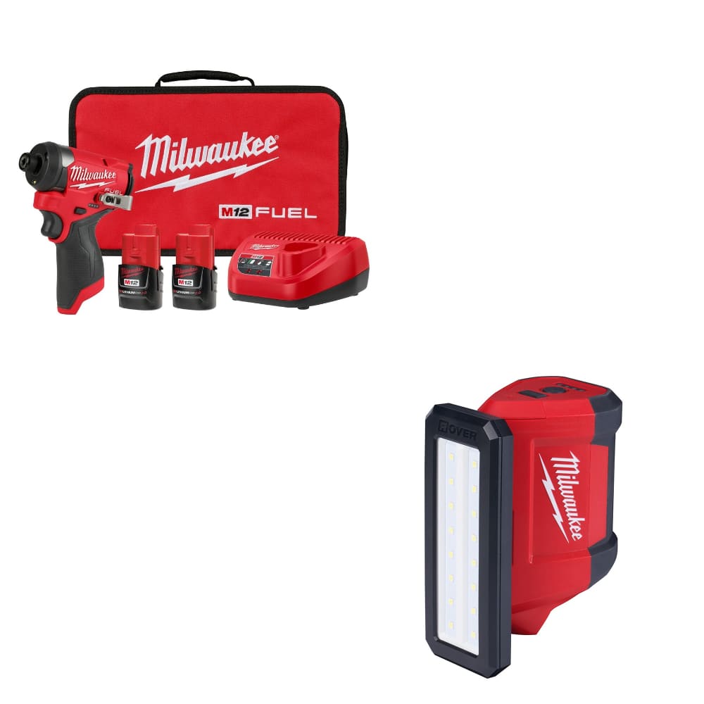 Milwaukee 3453-22 M12 FUEL Impact Driver Kit w/ FREE 2367-20 M12 Flood Light