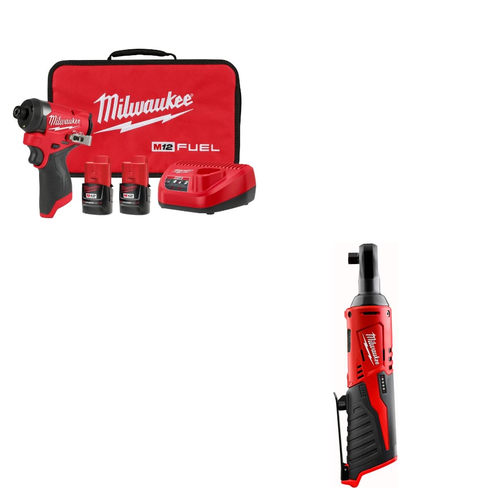 Milwaukee 3453-22 M12 FUEL 1/4" Impact Driver Kit w/ FREE 2457-20 M12 Ratchet