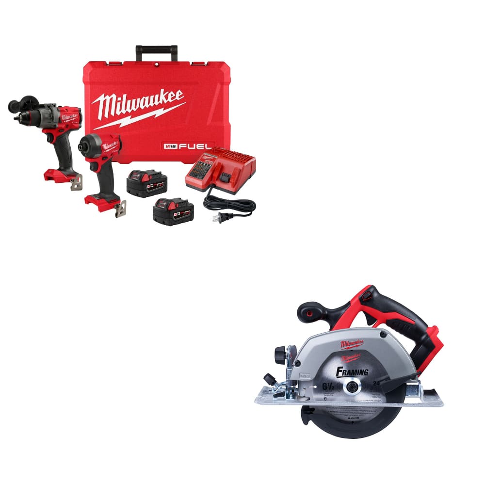 Milwaukee 3697-22 M18 FUEL 2-Tool Combo Kit W/ FREE 2630-20 M18 Circ Saw, Bare