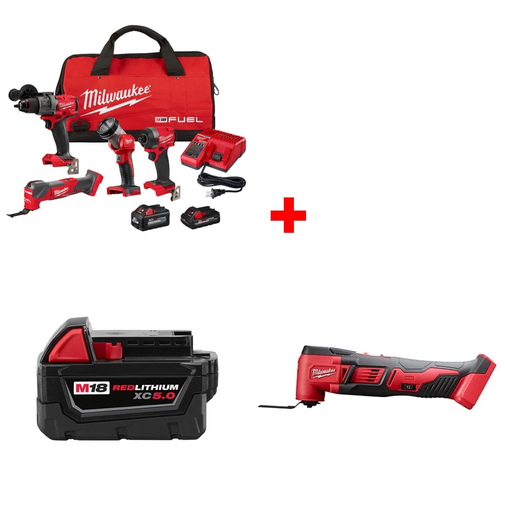 Milwaukee 3698-24MT M18 4-Tool Combo Kit w/ FREE Battery Pack  & Multi-Tool