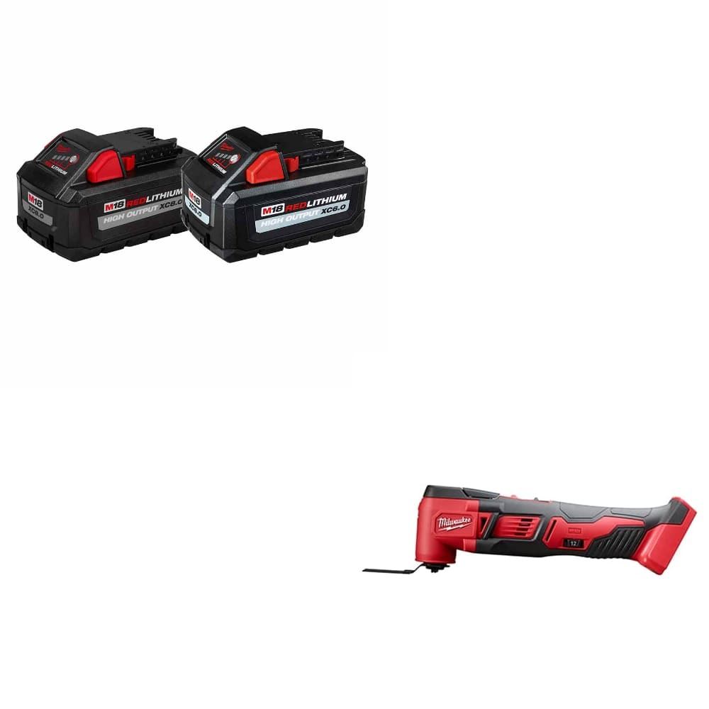 Milwaukee 48-11-1868 M18 18V Battery, 2-Pack W/ FREE 2626-20 M18  Multi-Tool