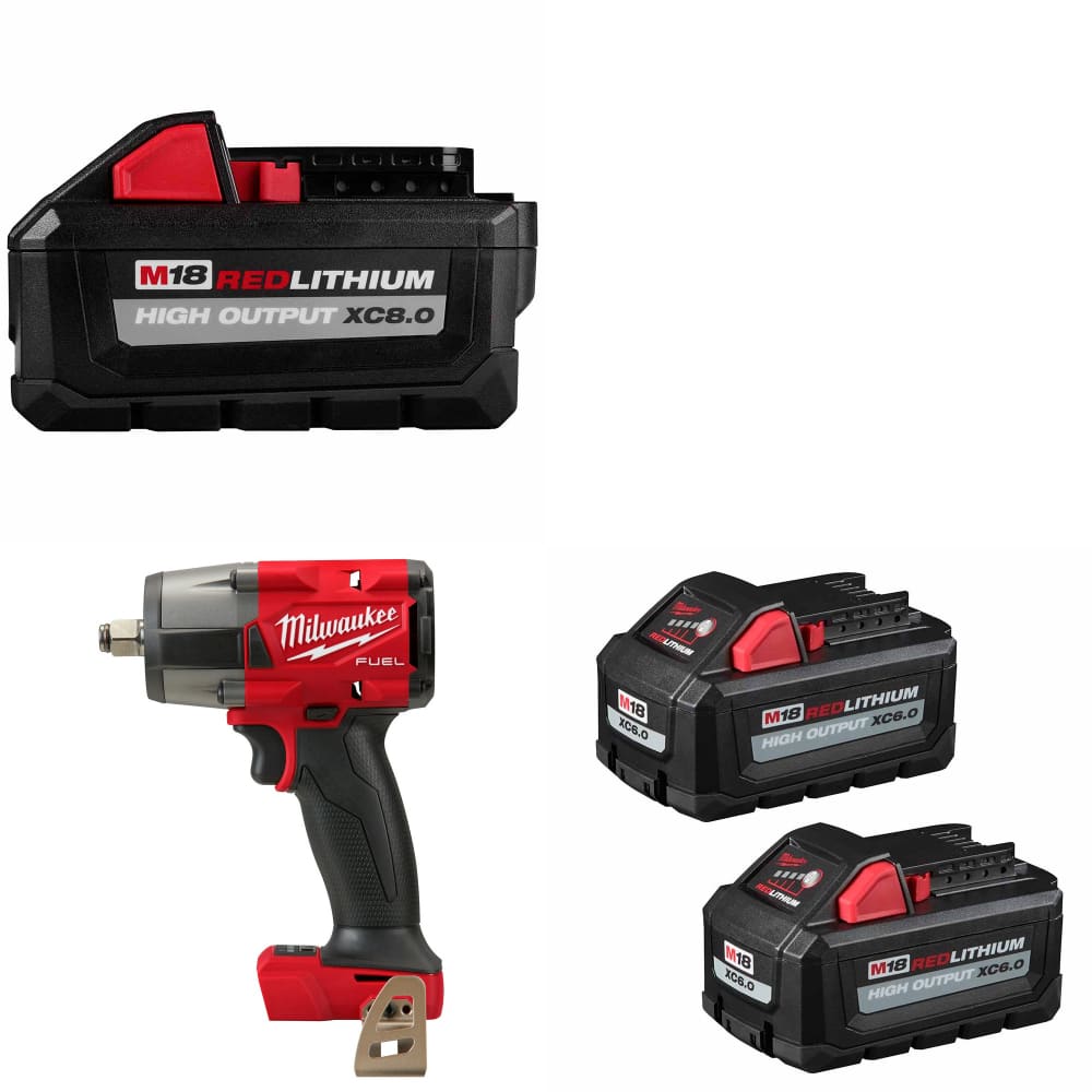 Milwaukee 48-11-1880 M18 Battery W/ 2962-20 M18 Impact Wrench & FREE Battery-2Pk