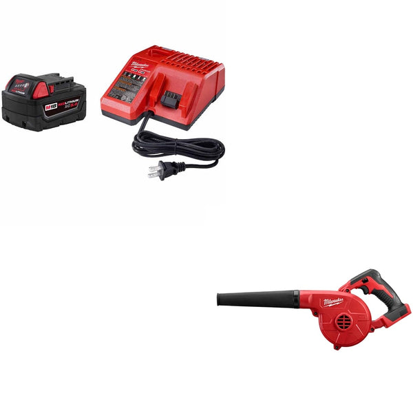 Milwaukee 48 59 1850 M18 XC 5.0 Starter Kit W FREE 0884 20 M18 Blower