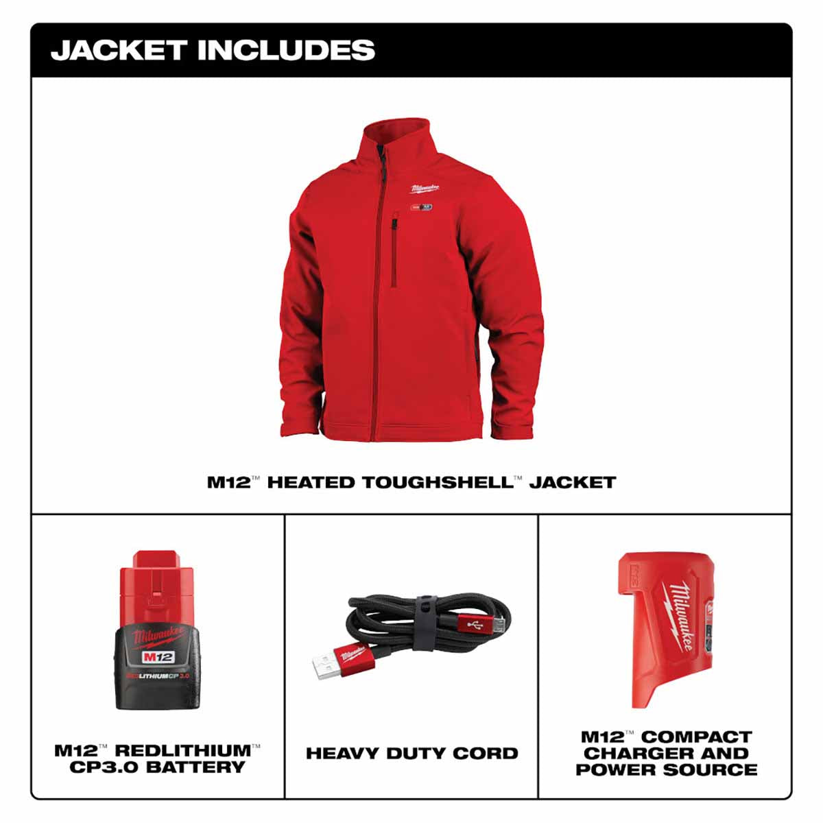 Milwaukee heated outlet jacket red