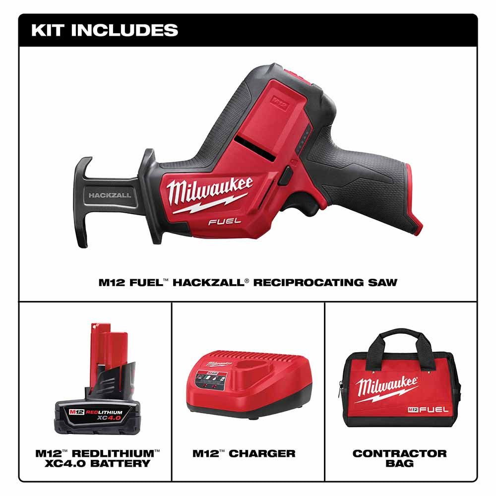 Milwaukee 2520-21XC M12 FUEL HACKZALL Recip Saw kit - 2