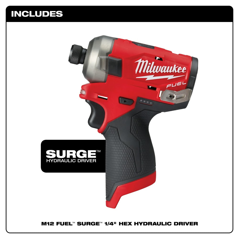 Milwaukee 2551-20 M12 FUEL SURGE 1/4" Hex Hydraulic Driver Bare Tool - 2