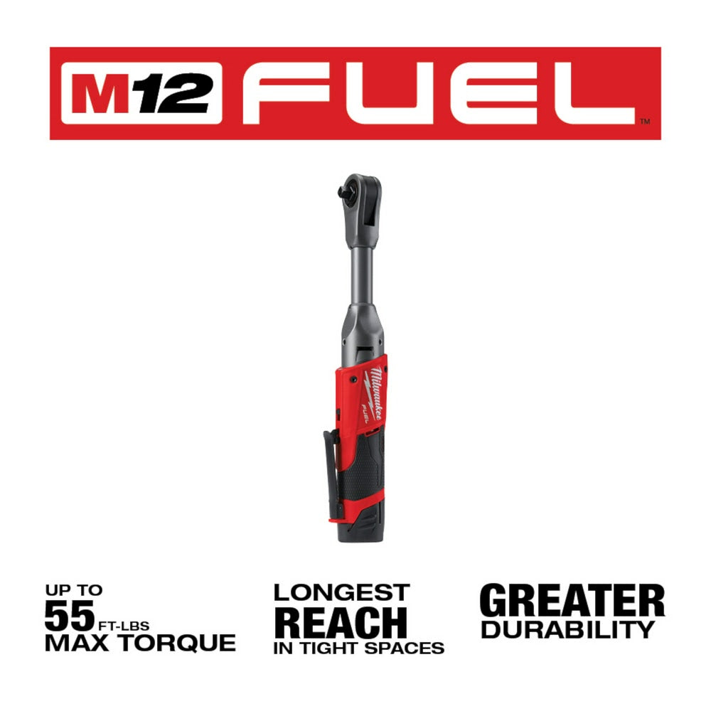 Milwaukee 2560-21 M12 FUEL 3/8" Extended Reach Ratchet 1 Battery Kit - 3