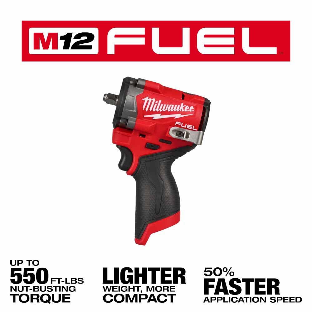 Milwaukee 2562-20 M12 FUEL Stubby 3/8" Impact Wrench - 2