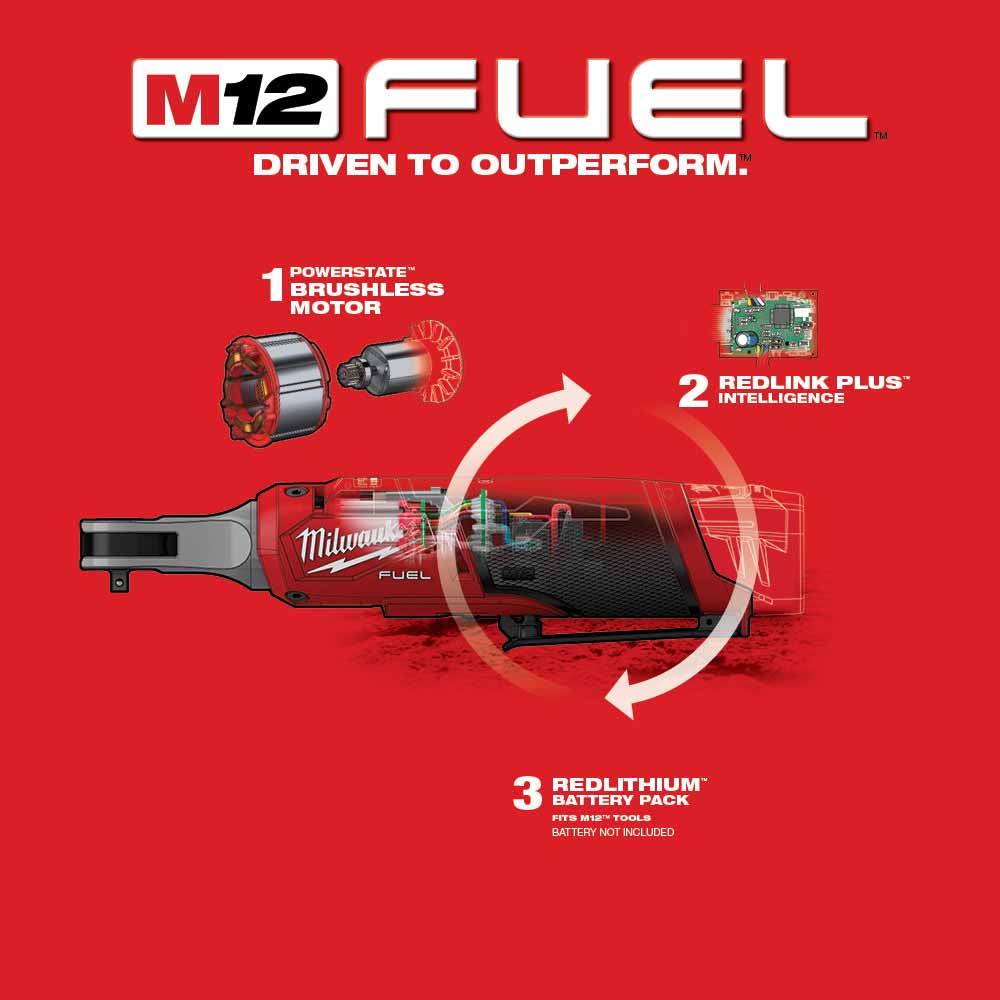 Milwaukee 2566-20 M12 FUEL™ 1/4" High Speed Ratchet - 8