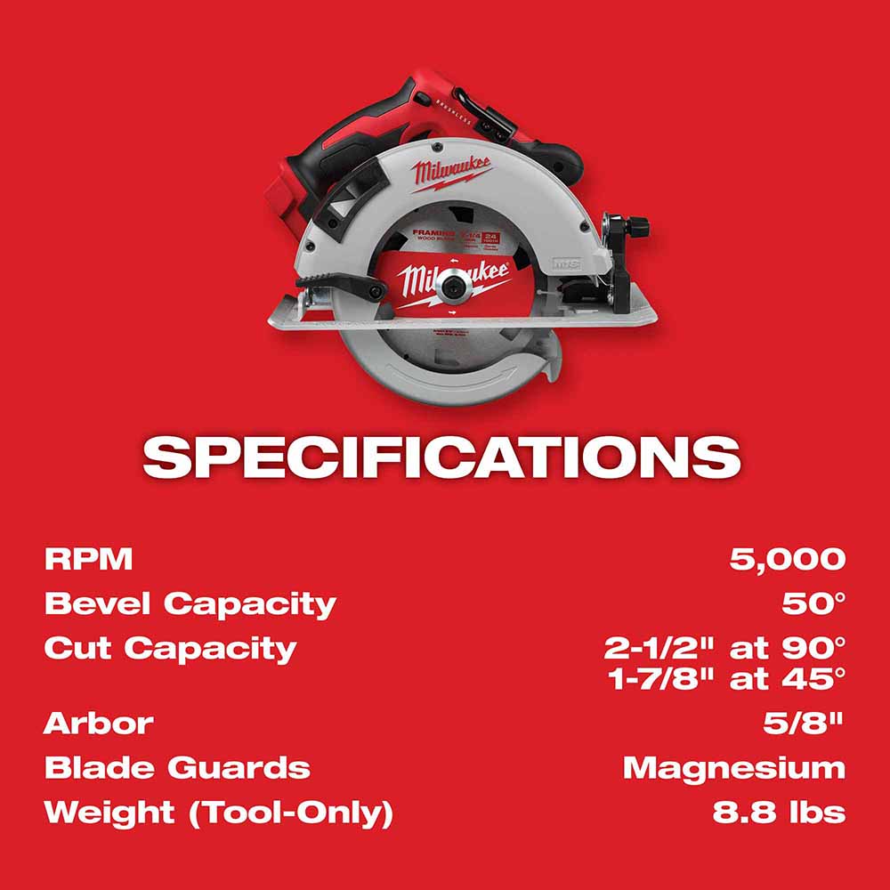 Milwaukee 2631-20 M18 Brushless 7-1/4" Circular Saw Bare Tool - 7