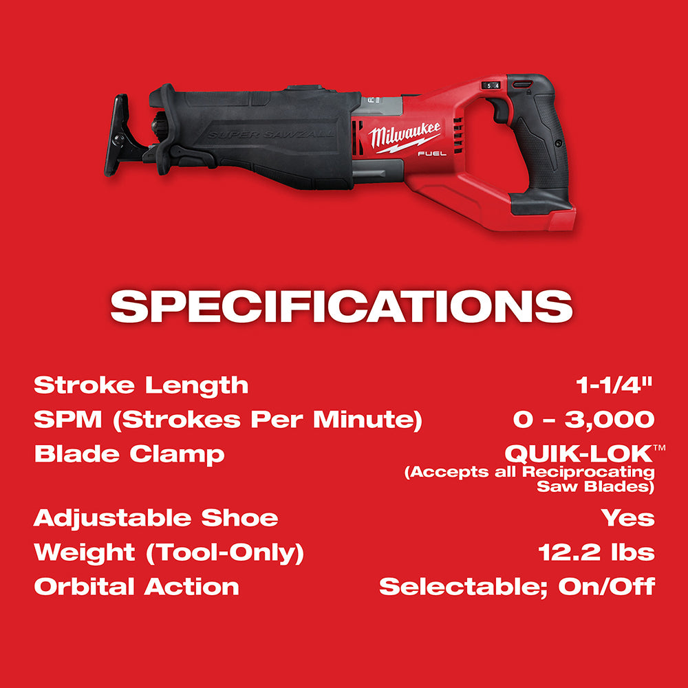 Milwaukee 2722-21HD M18 FUEL Super Sawzall Kit - 8