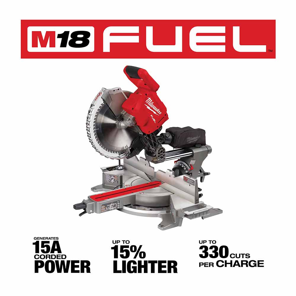 Milwaukee 2739-20 M18 FUEL 12" Dual Bevel Sliding Compound Miter Saw - Bare Tool - 3