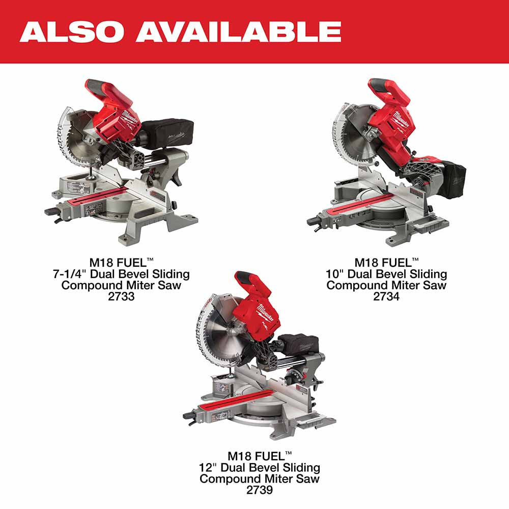 Milwaukee 2739-20 M18 FUEL 12" Dual Bevel Sliding Compound Miter Saw - Bare Tool - 11