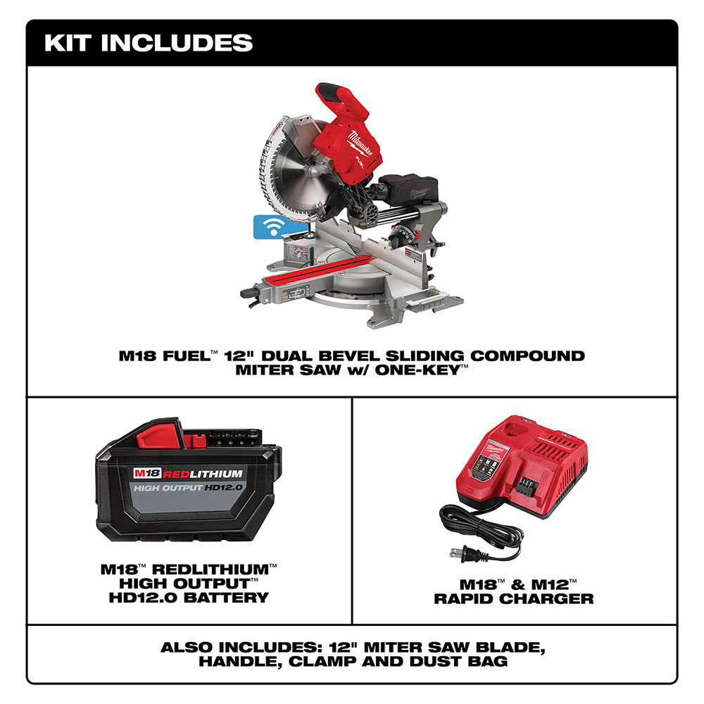 Milwaukee 2739-21HD M18 FUEL 12" Dual Bevel Sliding Compound Miter Saw - Kit - 2