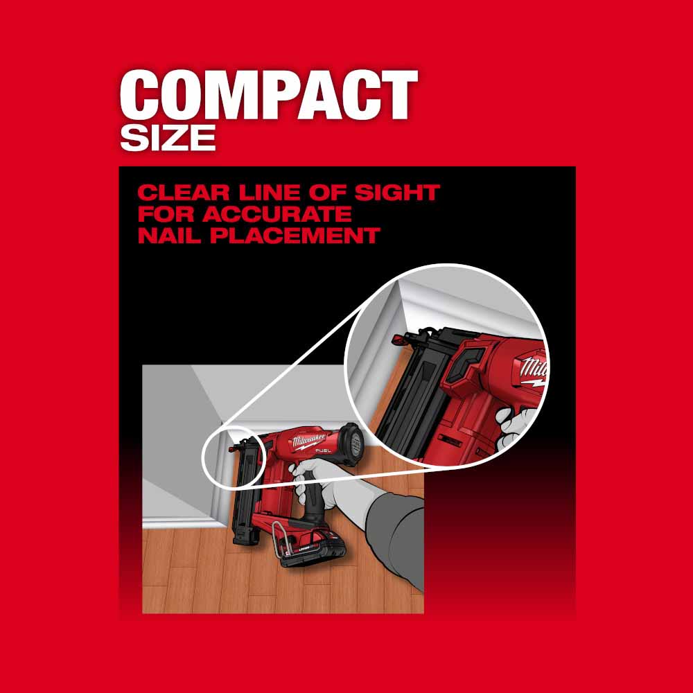 Milwaukee 2746-21CT M18 Fuel 18 Gauge Brad Nailer Kit - 9