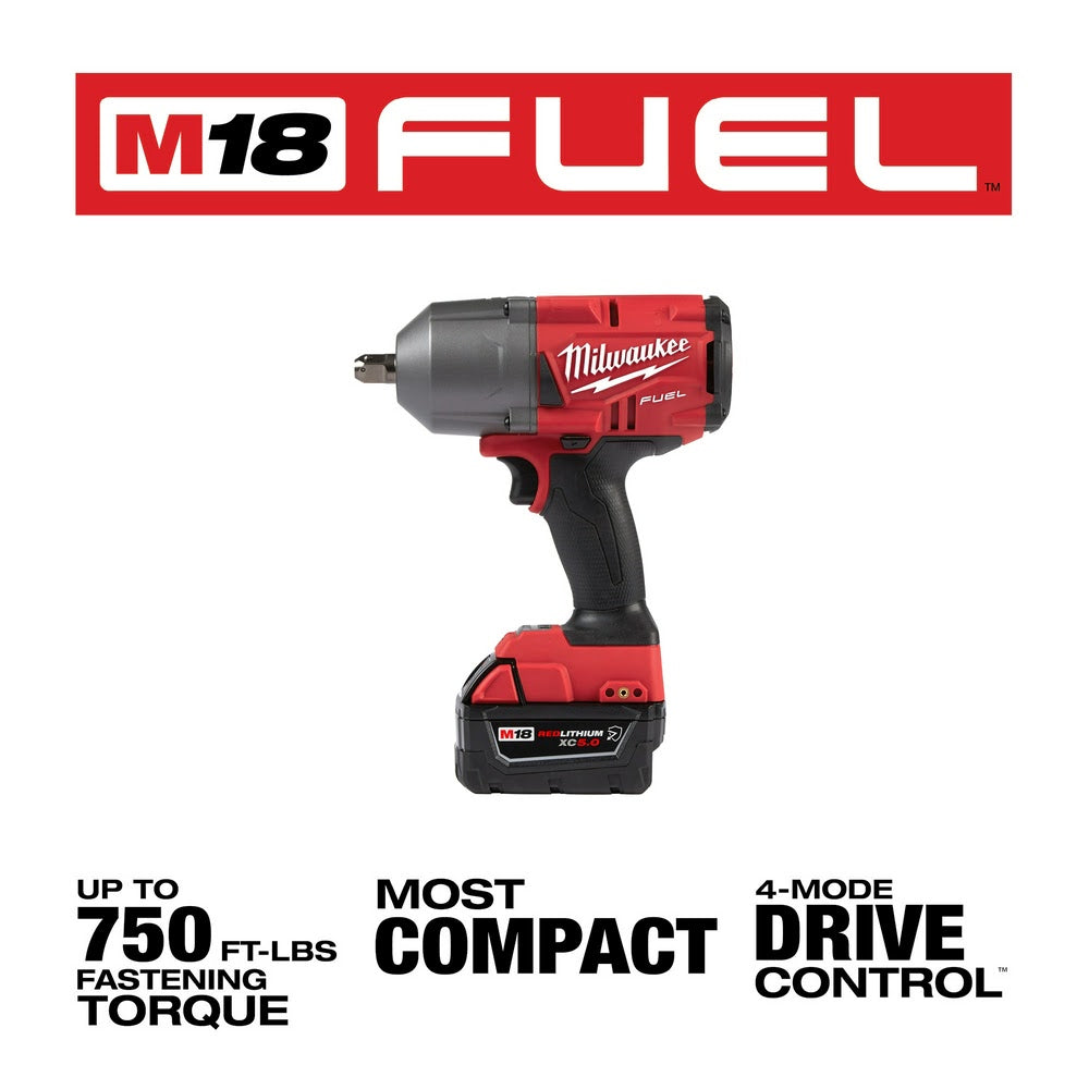 Milwaukee 2766-22R M18 Fuel High Torque Impact Wrench w/ Pin Detent Kit - 3