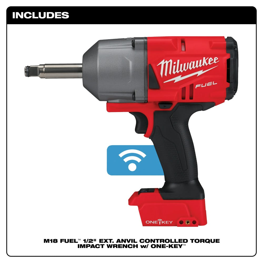 Milwaukee 2769-20 M18 FUEL 1/2" Ext. Anvil Controlled Torque Impact Wrench w/ONE-KEY Bare Tool - 2