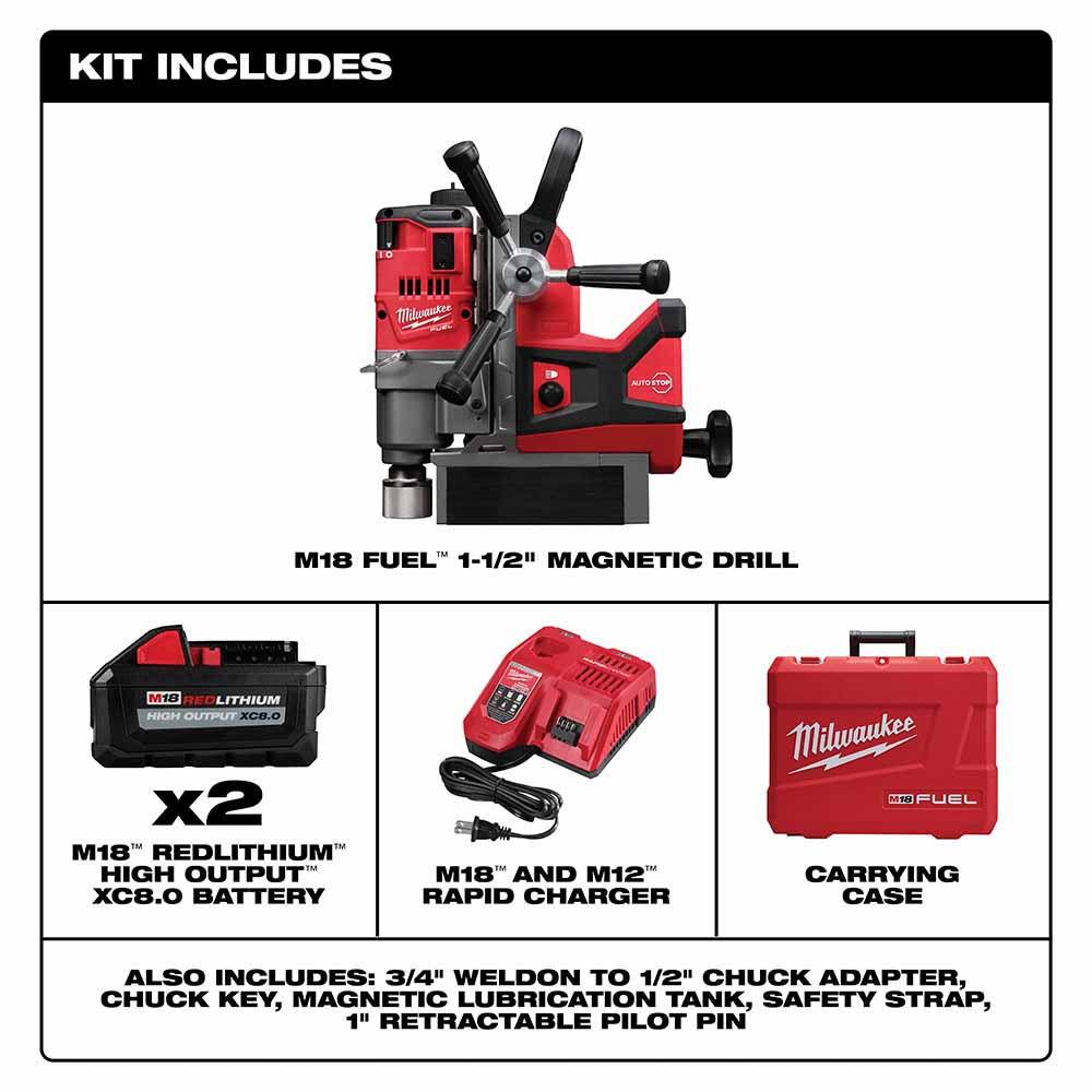 Milwaukee 2787-22HD M18 FUEL™ 1-1/2" Magnetic Drill Kit - 2