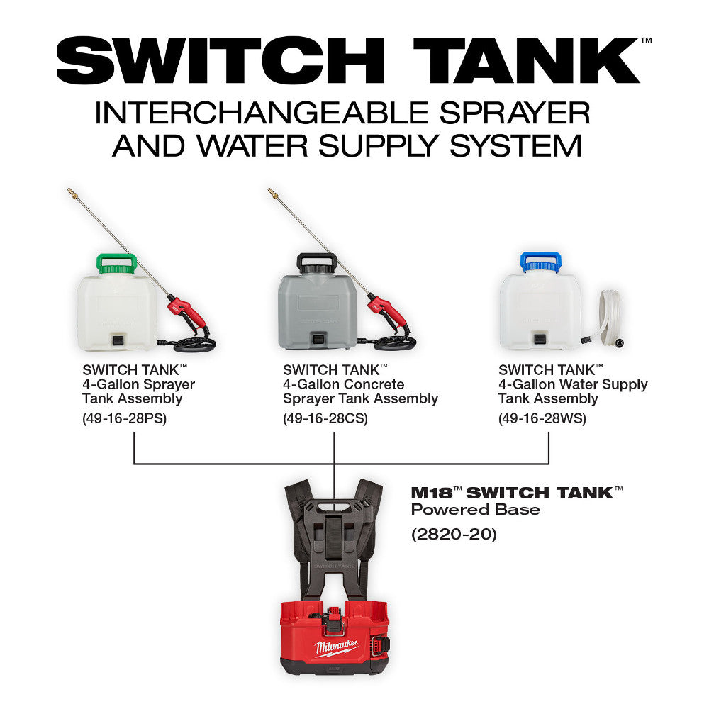 Milwaukee 2820-20PS M18 SWITCH TANK 4-Gallon Backpack Sprayer (Tool Only) - 7