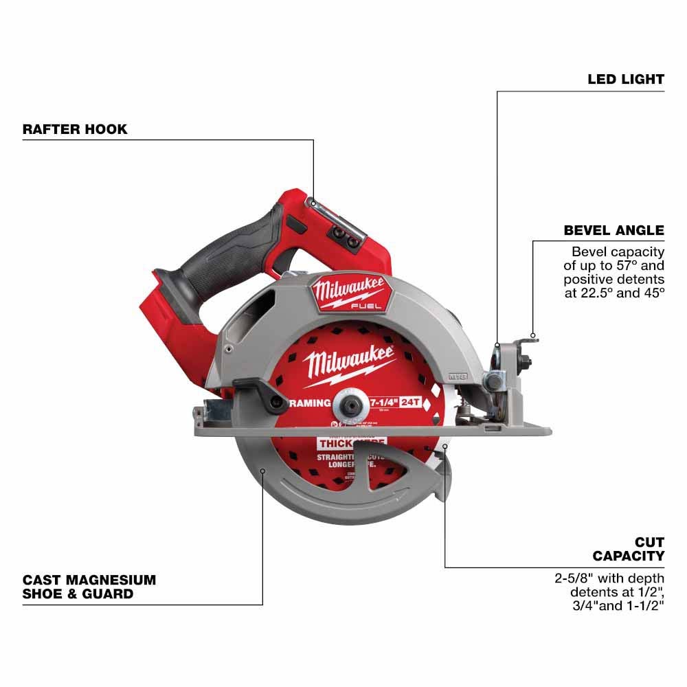 Milwaukee 2834-20 M18 FUEL 7-1/4” Circular Saw (Tool Only) - 4