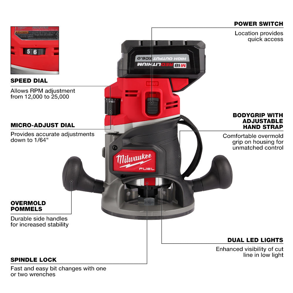 Milwaukee 2838-21 M18 FUEL  1/2" Router Kit - 4