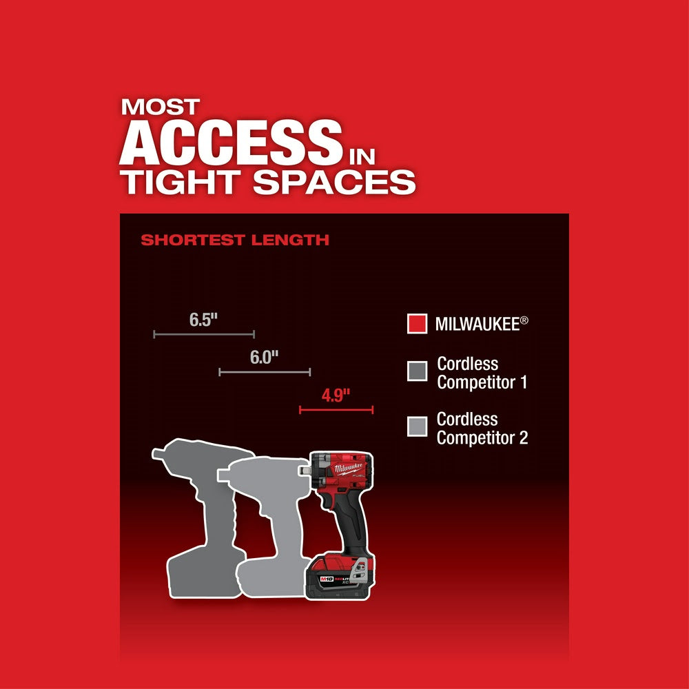Milwaukee  2855-20  "M18 FUEL™ 1/2 " Compact Impact Wrench w/ Friction Ring Bare Tool " - 5