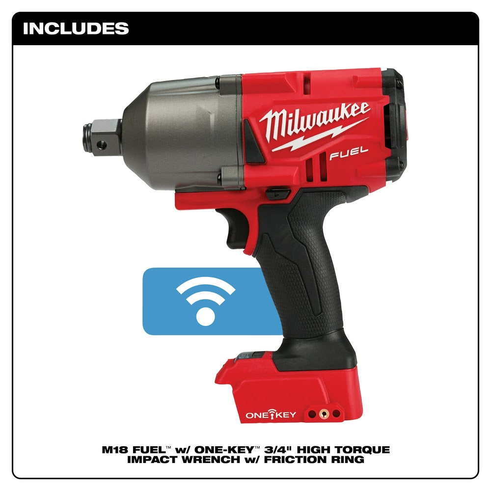 Milwaukee 2864-20 M18 FUEL ONE-KEY High Torque Impact Wrench 3/4" Friction Ring Bare - 2