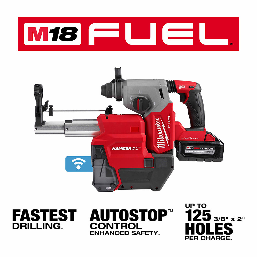 Milwaukee 2914-22DE M18 FUEL™ 1" SDS Plus Rotary Hammer w/ ONE-KEY™ Dust Extractor Kit - 2