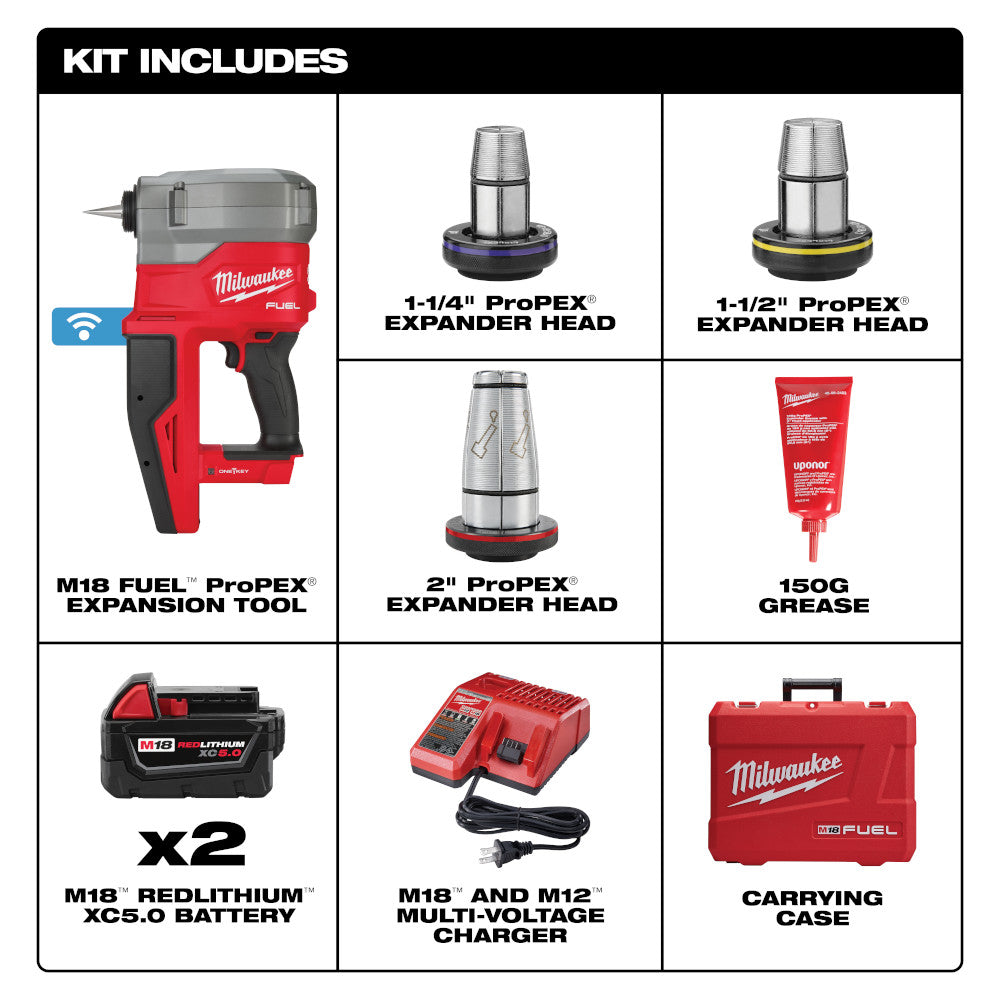 Milwaukee 2932-22XC M18 FUEL™ 2" ProPEX® Expander Kit w/ ONE-KEY™ - 8