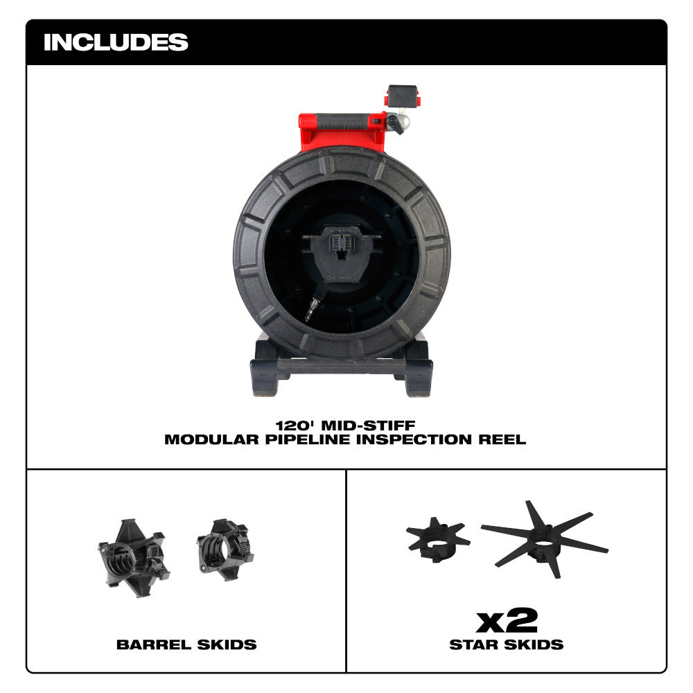 Milwaukee 3973-20 120' Mid-Stiff Modular Pipeline Inspection Reel