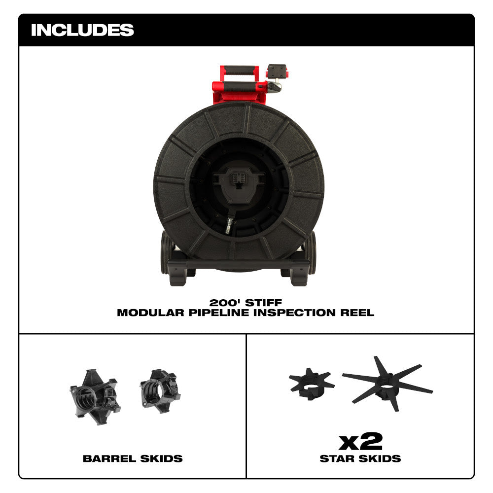 Milwaukee 3974-20 200' Stiff Modular Pipeline Inspection Reel