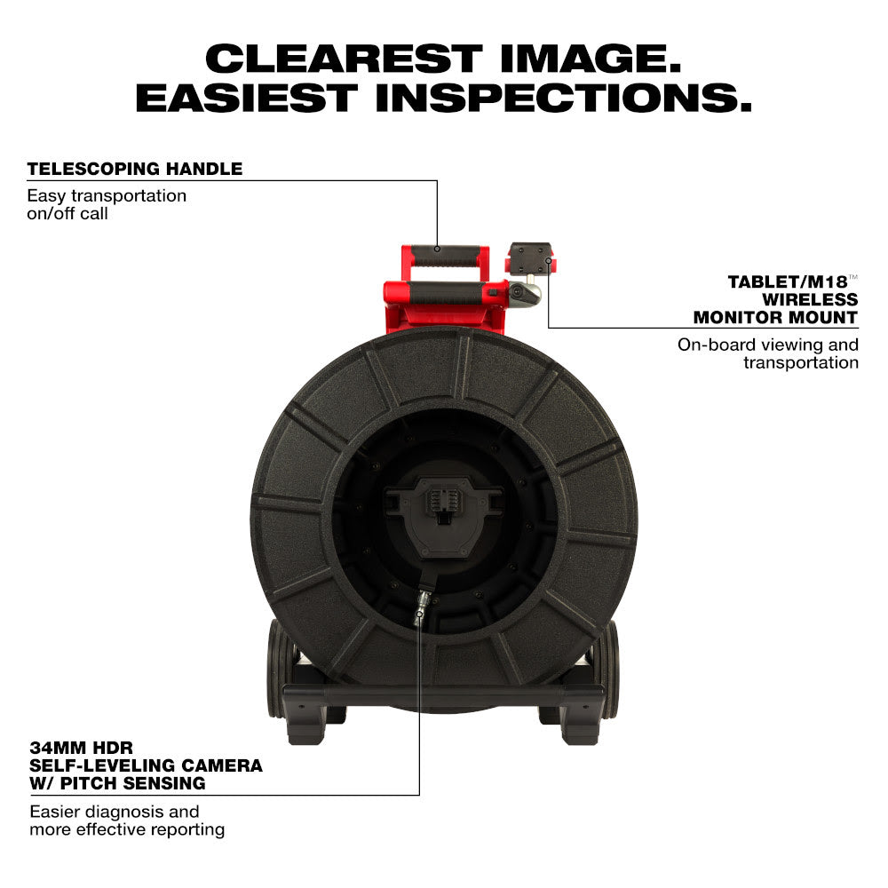 Milwaukee 3974-20 200' Stiff Modular Pipeline Inspection Reel