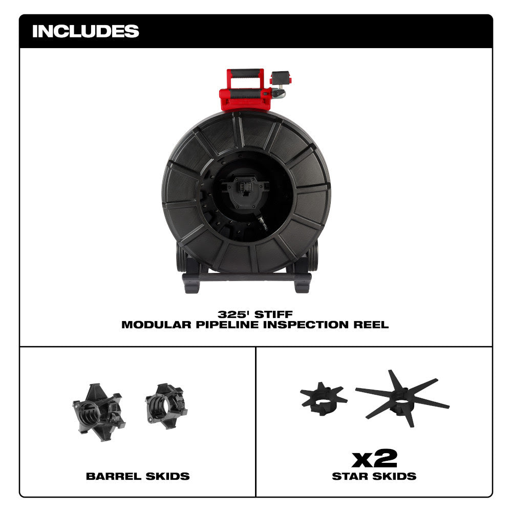 Milwaukee 3976-20 325' Stiff Modular Pipeline Inspection Reel