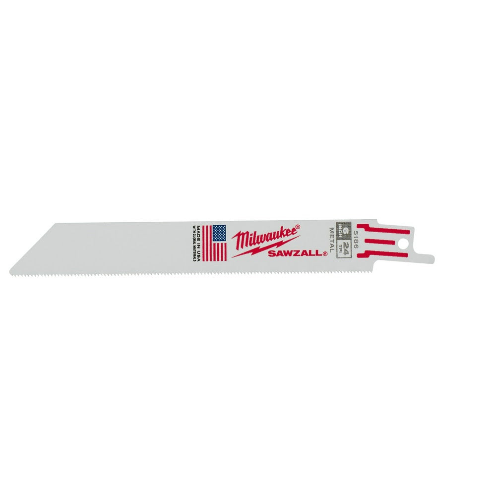 Milwaukee 48-00-5186 6" x 24TPI Bi-Metal Super Sawzall Blade