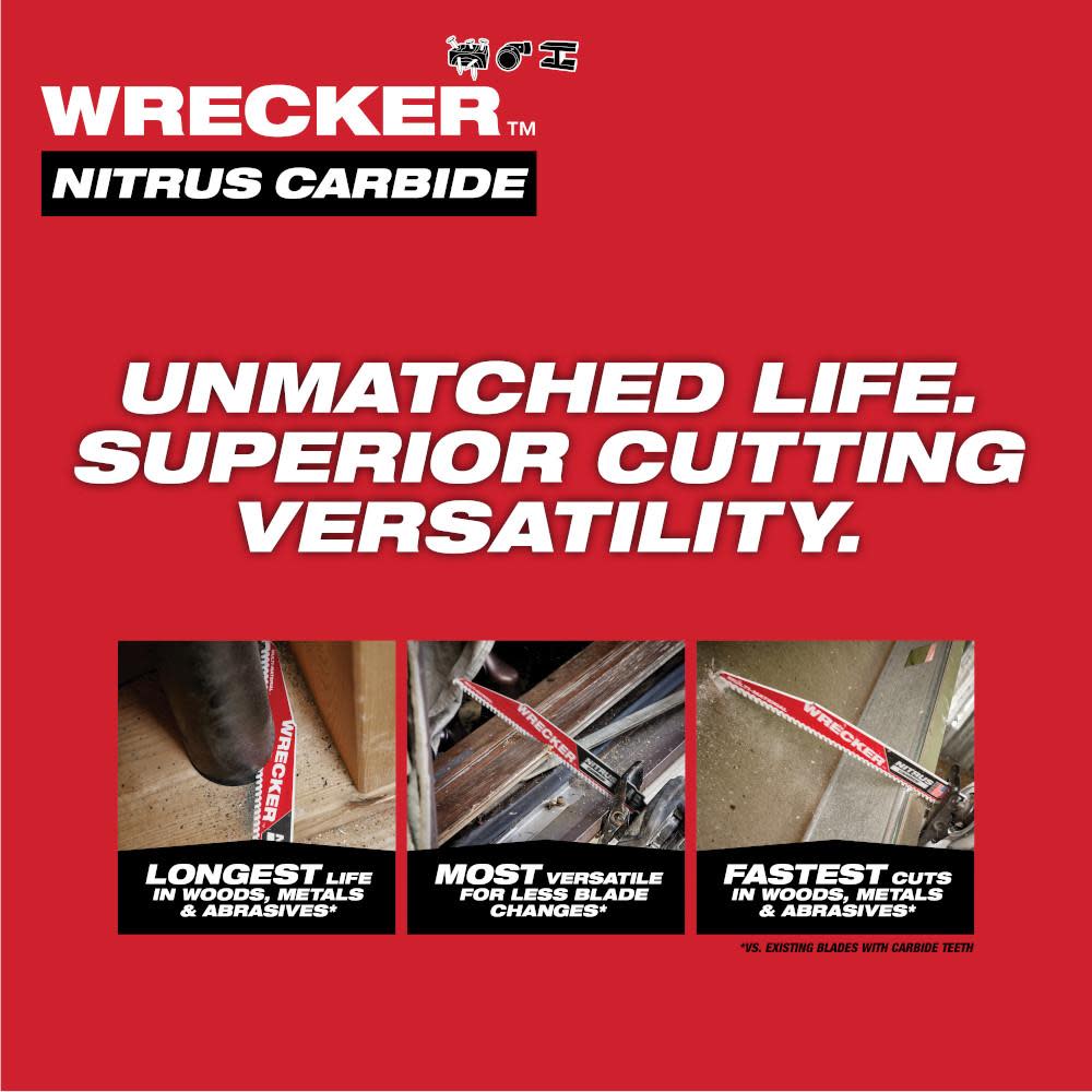 Milwaukee 48-00-5272 9" 6TPI The Wrecker with Nitrus Carbide 1PK - 7