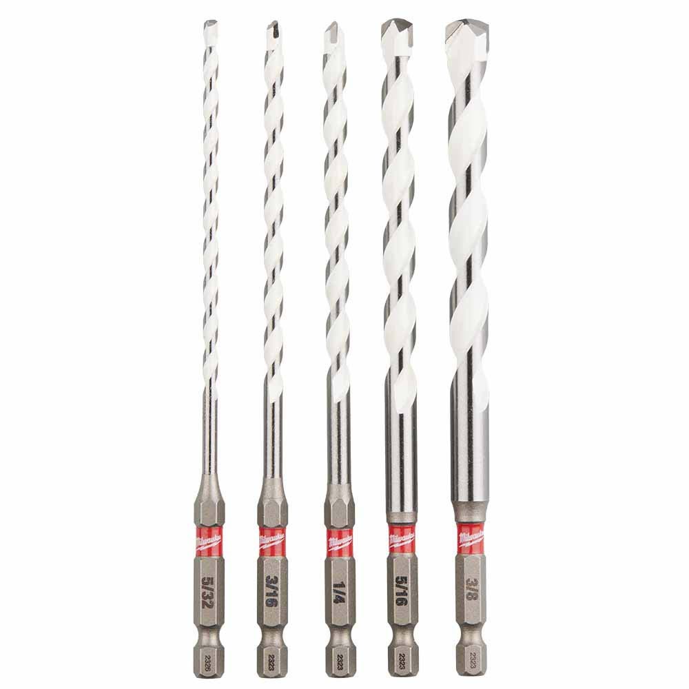 Milwaukee 48-20-8898 SHOCKWAVE Impact Duty Carbide Multi-Material Drill Bit Set - 5PC