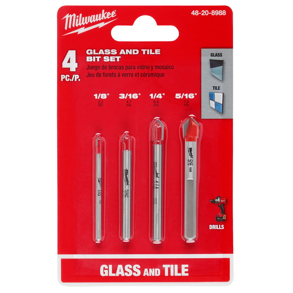 Milwaukee 48-20-8988 4PC Glass and Tile Bit Set - 2